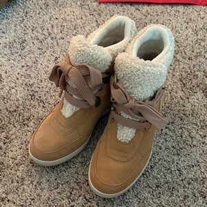 Sorel Out n About Shearling High-Top Sneakers with Sherpa Lining